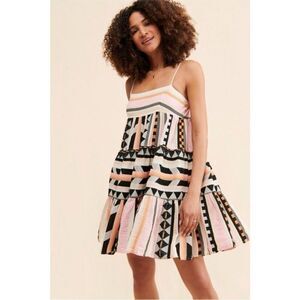 Devotion TWINS Ro Multi Color Patchwork Swing Mini Dress | Size S
